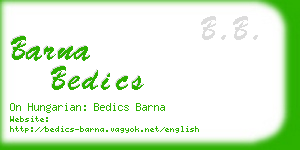 barna bedics business card